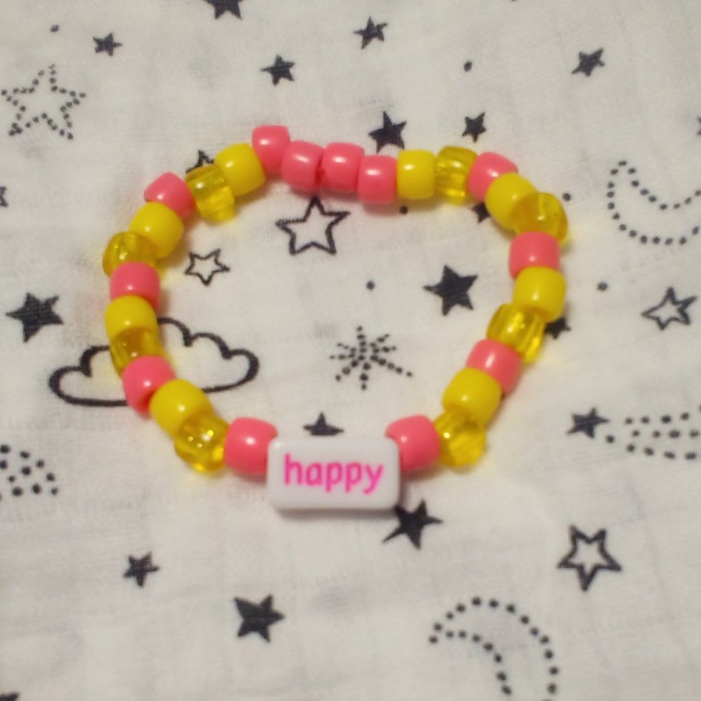 Handmade pony bead bracelet.